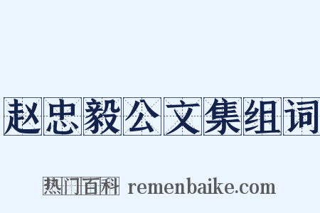 赵忠毅公文集组词是什么意思的图片